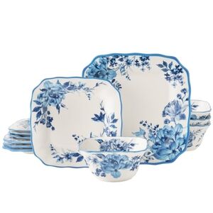 ❤️ New 2025 The Pioneer Woman Delilah Square Blue and White Dinnerware S…